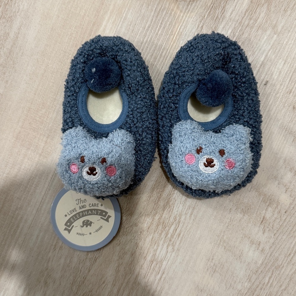 Cute Blue Bear Slippers